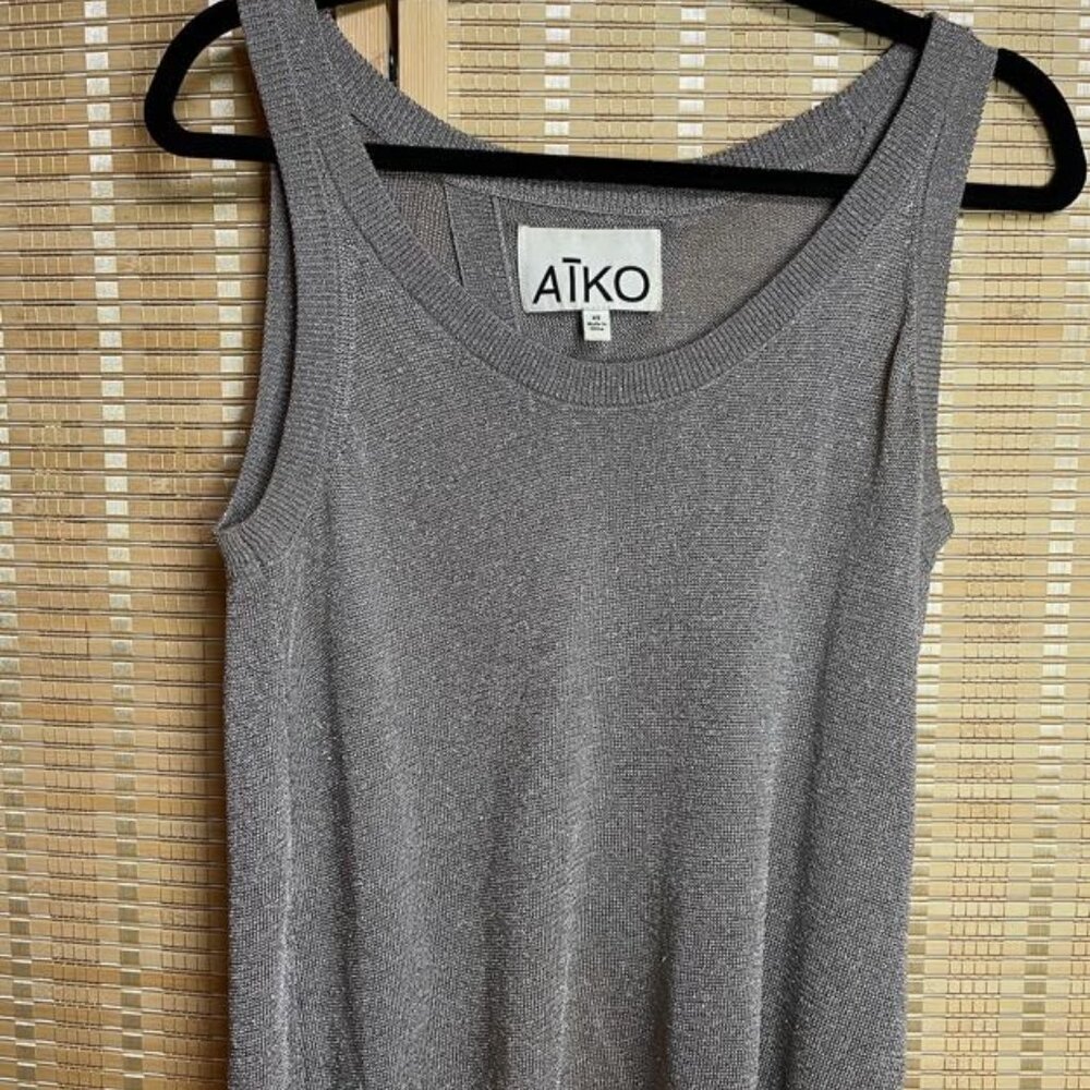 Aiko Women’s Sleeveless Knit Tank Top in Gray